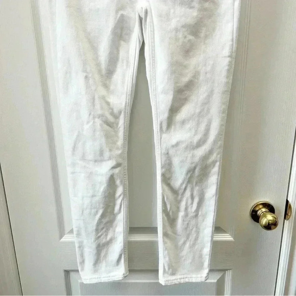 Gap High  Rise Slim Straight Leg Cigarette Jeans Button Fly White Denim Size 26 - Picture 8 of 14
